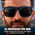 thumbnail image 3 of Grinderpunch XL Polarized Men's Oversized Sunglasses Big Heads Wide Face Large Head Fit Sports Driving Fishing Extra Wide Sunglasses, 3 of 10