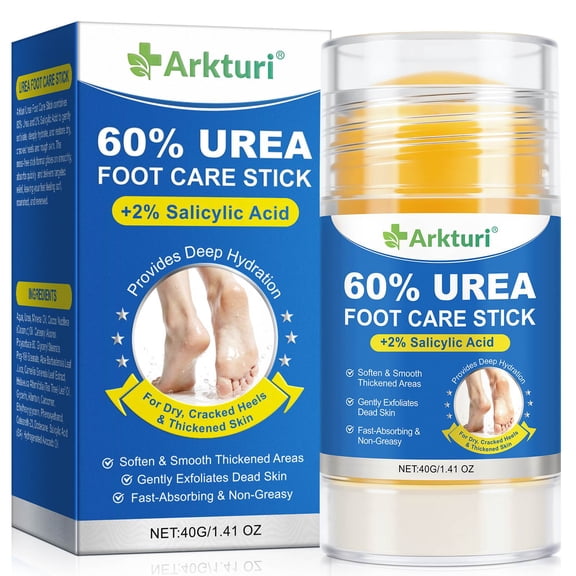 60% Urea Stick with 2% Salicylic Acid, Urea Foot Care Stick, Moisturizing & Exfoliating for Dry, Cracked Heels, 1.41 oz
