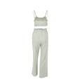 thumbnail image 4 of Women's 3 Piece Lounge Set Pajama Set Cami Crop Top Pants Cardigan Loungewear Sleepwear, 4 of 6