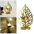 thumbnail image 4 of GUOOL Decoration Leaf Candlestick Wrought Iron Candle Holder Leaf Model Crafts Living Golden A, 4 of 9