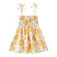 thumbnail image 4 of Robe Bébé Fille Été Imprimé Floral Robe à Bretelles Légère Décontractée avec Attaches Réglables pour Plage Robes Orange 3 Ans-4 Ans, 4 of 4