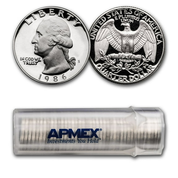 1986-S Washington Quarter 40-Coin Roll Proof