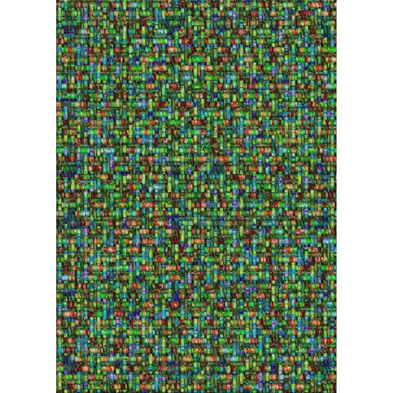Ahgly Company Indoor Rectangle Patterned Kelly Green Novelty Area Rugs, 7' x 9'