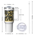 thumbnail image 2 of Dad Gift Tumbler 40oz Stainless Steel Insulated Cup with Lid & Straw, Best Dad Ever Design, Father's Day Birthday Christmas Anniversary Present for Daddy Grandpa, 2 of 5