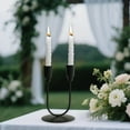 thumbnail image 4 of ZhyrZng Wrought Iron U Shaped Double Headed Metal Candlestick Black Featuring Dining Table Candlestick Design And Uncomplicated Luxurious Decorative Ornament For Home Decor, 4 of 6