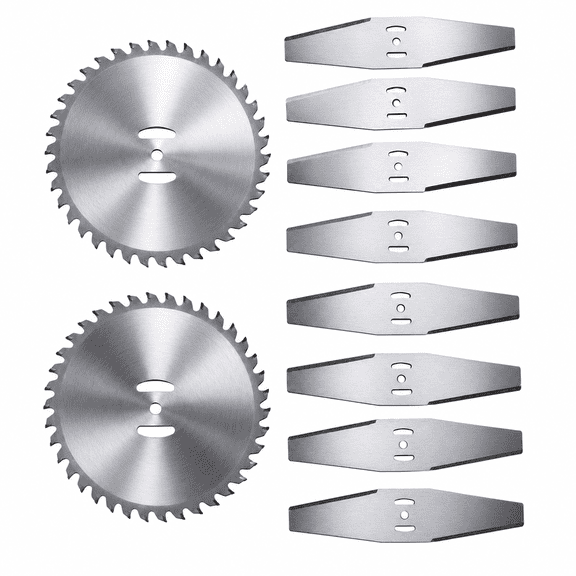 10 Pack Trimmer Blades Set, Multi-Type Replacement Cutting Blade Attachments for String Trimmers, Grass Cutters and Lawn Maintenance