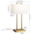 thumbnail image 3 of Henn&Hart 14" Brass Finish Metal/Fabric Table Lamp, 3 of 8