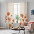 thumbnail image 5 of Orange Spring Floral Kitchen Curtains 84 Inch Length, Summer Botanical Rustic Daisy Grommet Top Bedroom Living Room Curtains, Light Filtering Cafe Curtain Drapes 2 Panels Set 84''x84'', 5 of 9