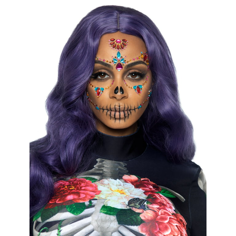  Halloween Rhinestone Suger Skull Face Tattoo Stickers