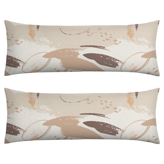 Rustic Style Floral Body Pillow Cover 20x54 - Earthy Long Pillow Case with Zipper - Tribal & Geometric Design - Cozy & Skin-Friendly Pillowcase