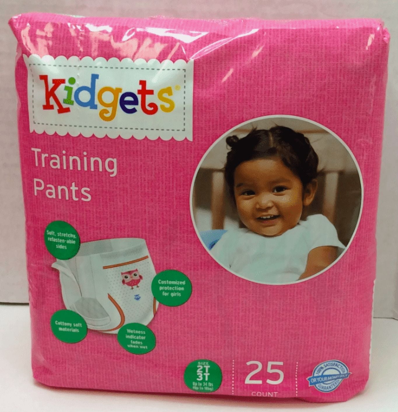 Kidgets Girls Training Pants, Size: 2T-3T (34 LBS), 100 Ct