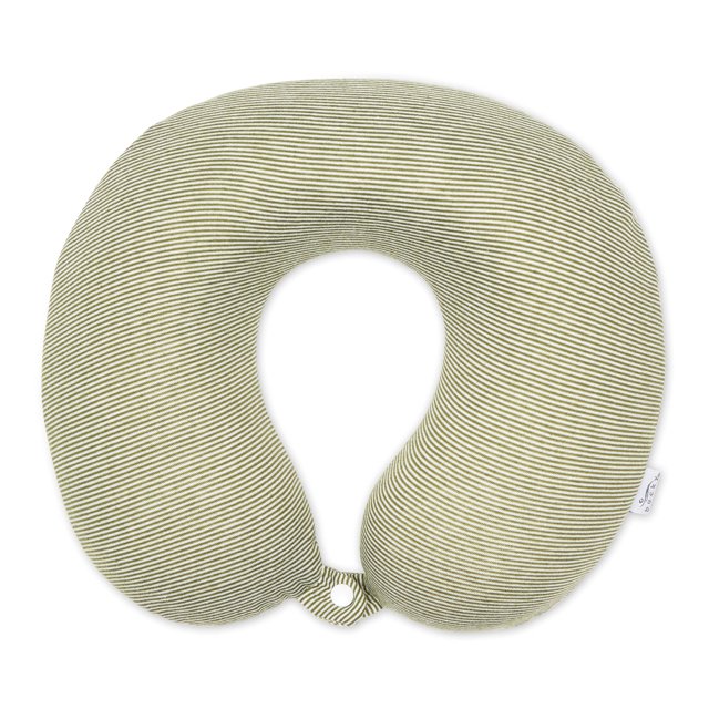 Almohada de Cuello Bucky Jersey Rayas Oliva de Espuma Viscoelástica