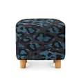thumbnail image 2 of SCRAWLGOD Leopard Print Gray Blue Stretch Ottoman Slipcover Square Folding Storage Stool Ottoman Cover Breathable Footstool Covers Slipcover Chair Covers for Living Room, 2 of 7