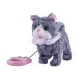 thumbnail image 3 of HILABEE Walking Cat Toy Musical Kitten with Scarf with Voice Recording Singing Kitty Gray, 3 of 7