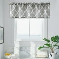 thumbnail image 2 of Lattice Moroccan Tile Print Valances for Windows Geometric Quatrefoil Kitchen Curtains Valances Semi Sheer Rod Pocket Valance Window Treatment, 54 x 18 Inch, Spa/Gray, 1 Panel, 2 of 6
