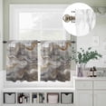 thumbnail image 2 of Abstract Black Grey Marble Texture Curtain Tier and Valance Set 3 Piece, Modern Fluid Art 3-inch Rod Pocket Window Tier Curtains Valance for Kitchen Living Room, 2 of 9