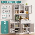 thumbnail image 4 of Alacena de Cocina con Puertas y Estantes, Gabinete de Almacenamiento Alto Estilo Farmhouse, Mueble Organizador para Cocina, Comedor o Sala, Color Blanco, 4 of 7