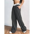 thumbnail image 5 of Women'S Wide Leg Pants Casual High Waisted Trousers Long Straight Suit Pant Black S, 5 of 9