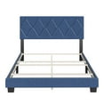 thumbnail image 3 of Skyline Decor Upholstered Linen Platform Bed, Twin, Blue, 3 of 5