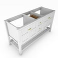 thumbnail image 3 of Modern 60" Alicia White Wood Vanity Base with Gold Handles, 3 of 4