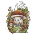 thumbnail image 1 of Cuadros Decorativos Punto de cruz parcial 14CT Mushroom House bordado contado DIY hilo de algodón JShteea Nuevos Originales, 1 of 8