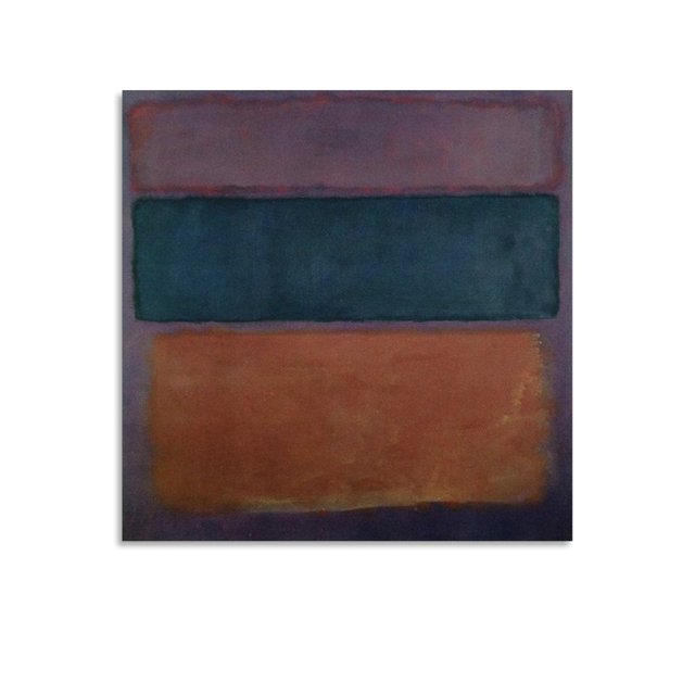 Póster de pintura en lienzo con diseño de azul y naranja intenso de Mark Rothko, arte de pared, impresiones decorativas, decoración moderna, 40 x 40 cm