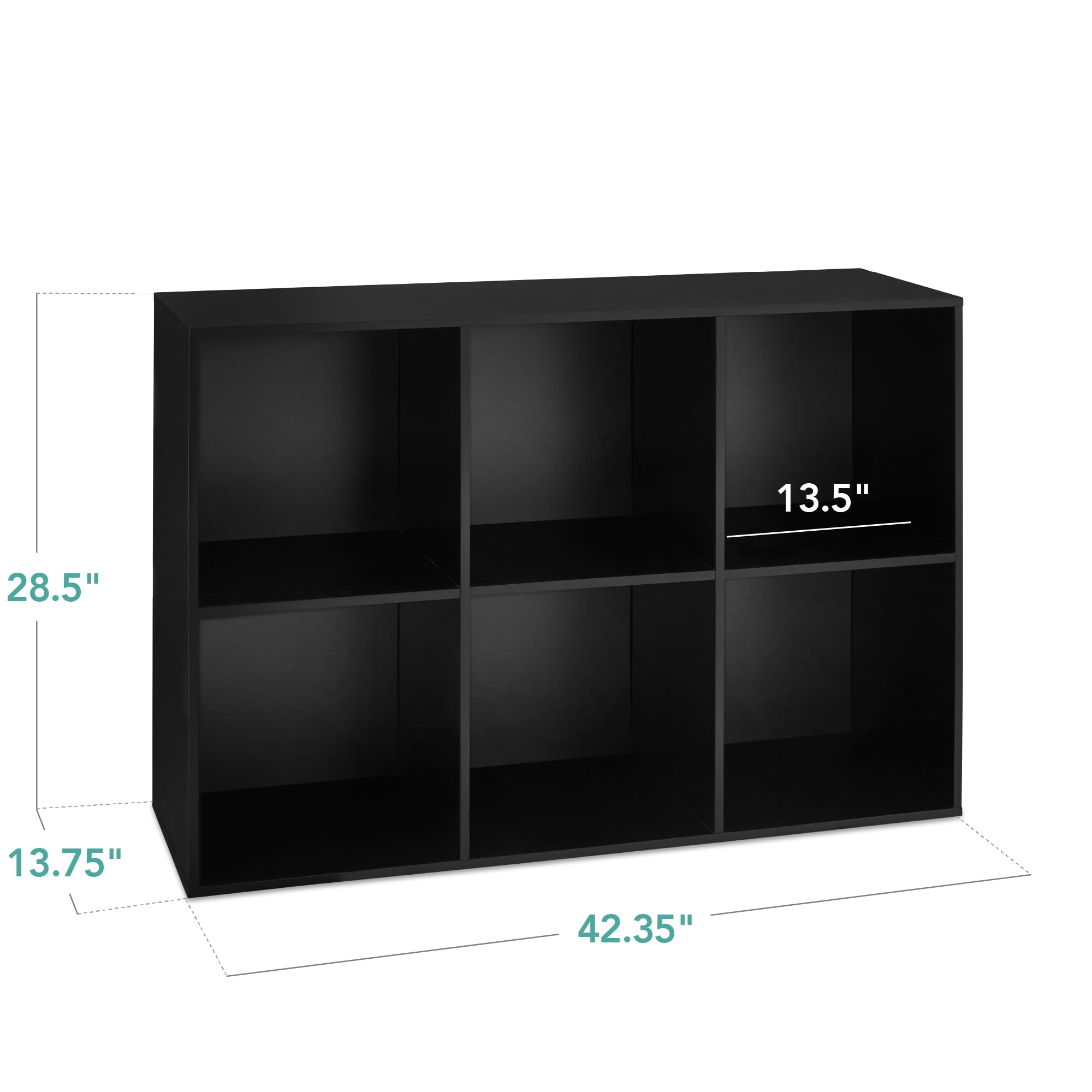 Best Choice Products 6-Cube Bookshelf, 13.5in Display Storage System, Organizer w/ Removable Back Panels - Black