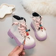 thumbnail image 3 of Dakaela Boy Girl Ankle Boots 3T 4T 5T Waterproof Non Slip Leather Chelsea Booties Toddler Fleece Lined Winter Snow Work Boot White Size 12.5, 3 of 5