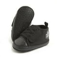 thumbnail image 4 of SOFMUO Unisex Baby Boys Girls Sneakers Infant Canvas Shoes (Pure Black,12-18 Month), 4 of 6