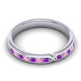 thumbnail image 3 of 0.30 Ct Forme Ronde Améthyste & Rose Saphir Pierre Précieuse Belle Bande d'Engagement d'Éternité pour Son Solide 14K Or Blanc Taille 6.5 par Diamond-Capitals, 3 of 8