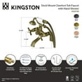 thumbnail image 4 of Kingston Brass KS287MB Essex 6" Center Deck-Mount Clawfoot Tub Faucet with Hand Shower, Matte Black, 4 of 5