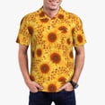 thumbnail image 5 of Yiaed Vintage Leopard Print SunflowerPrint Men's Short Sleeve Polo Shirt,Golf Polo for Men Three-Button Golf Shirt Athletic Casual Collared T-Shirt- 3X-Large, 5 of 7