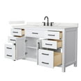 thumbnail image 2 of Beckett 60" White Single Vanity & Giotto Quartz Top (3-Hole) & Black Trim, 2 of 5
