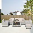 thumbnail image 6 of 7-Piece Outdoor Patio Furniture Set, PE Rattan Sectional Sofa with Waterproof Cushions & Coffee Table, Modern Patio Conversation Set for Porch, Balcony, Backyard, 6 of 8