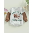 thumbnail image 2 of Cenuakty Baby Girls Boys Spring Autumn Romper Long Sleeve O Neck Letter Cow Print Playsuit, 2 of 9