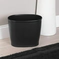 thumbnail image 3 of iDesign Small Oval Plastic Bathroom Trash Can, 12'' x 8'' x 10'', Matte Black, 3 of 5