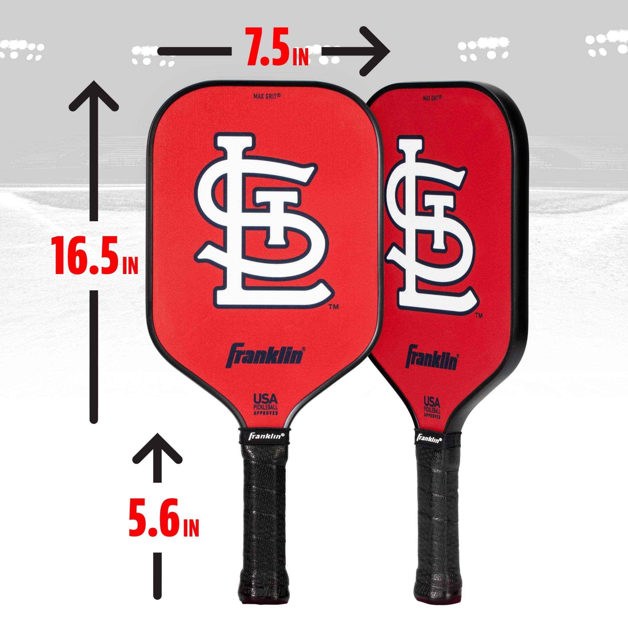 Franklin Sports MLB St. Louis Cardinals Pickleball Paddle - Official MLB Team Pickleball Paddles - USAP (USAPA) Approved Premium Quality Pickleball Paddles - Authentic Team Logos + Colors