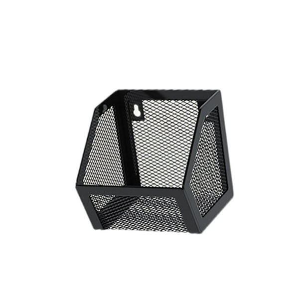 Cesta de pared colgante, cesta de almacenamiento, contenedor de ajo, organizador de cocina moderno, especias Cuadrícula negra 1