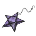 thumbnail image 4 of Candelabro colgante de hierro con forma de estrella de cristal con relieve de colores de estilo europeo, 4 of 5