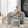 thumbnail image 3 of Tabaray Bean Bag Sofa and Bean Bag Chair with Ottoman, Twin Size Bean Bag Chairs for Adults, Bean Bag Couch Lazy Sofa Chair with Armrests for Living Room, Bedroom, Apartment Grey, 3 of 13