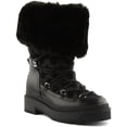 thumbnail image 1 of Guess Larya Women's Lace Up Faux Fur Ankle Boot In Black Size 10, 1 of 6