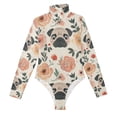 thumbnail image 2 of Pekingese Dogs Faces Flowers Women's Mock Turtle Neck Long Sleeve Tops Bodysuit Jumpsuit One Piece Leotards Shirt, 2 of 8
