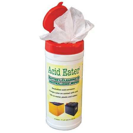 ACID EATER 1002-003 Battery Acid Wipes,Canister,10 (Best Way To Clean Battery Acid)