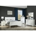thumbnail image 2 of Newboti Furniture Louis Phillipe White Finish Queen Size Panel Sleigh Bed Solid Wood Wooden Bedroom Furniture NO.50046, 2 of 6