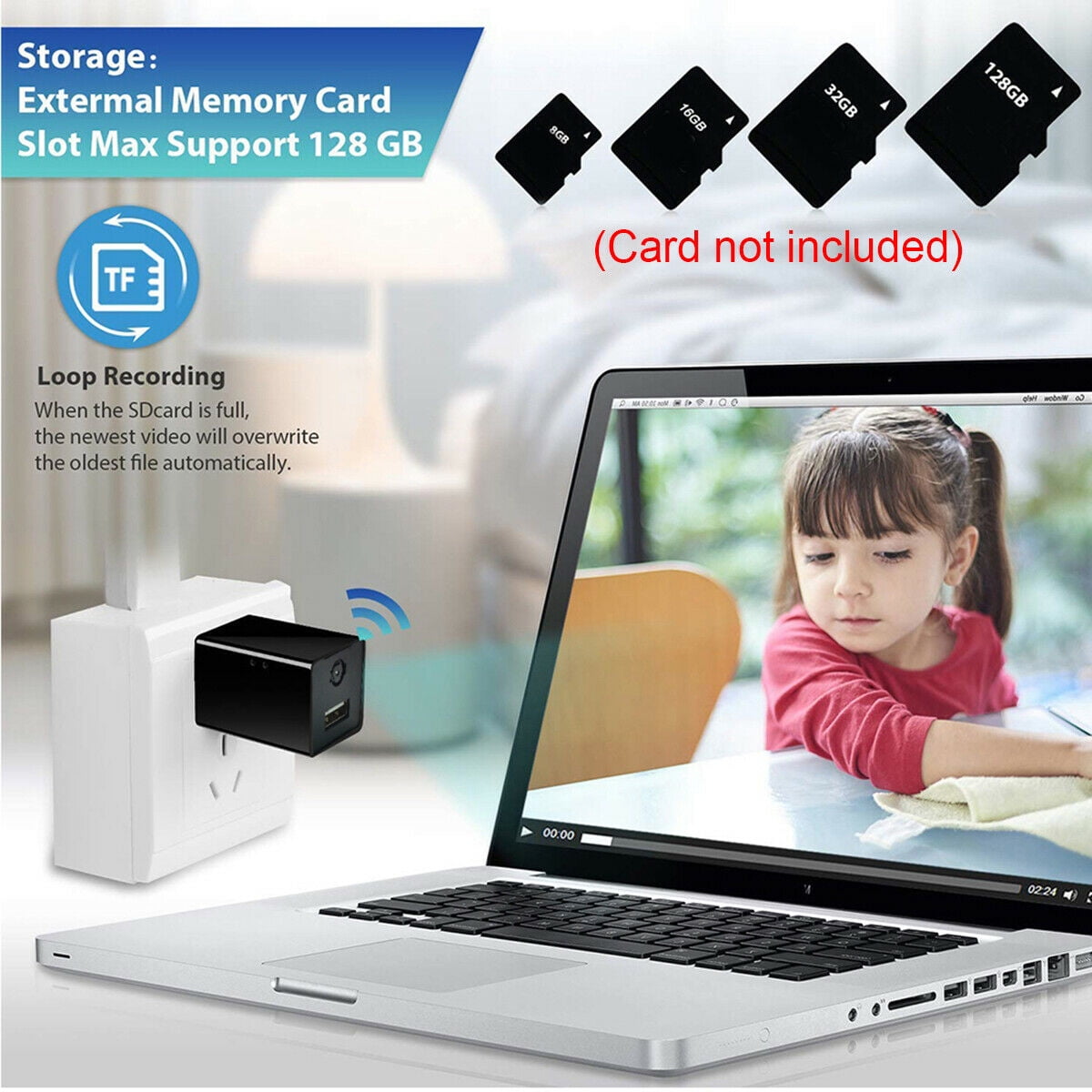 2024 Spy Camera Wireless Hidden Charger Camera with Remote View - 1080P HD  Hidden Nanny Cam -Mini USB Hidden Camera Charger 