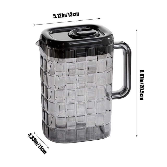 Cold Water Kettle 2 L Capacity Plastic Refrigerator-Safe Beverage Dispenser for Iced Tea Lemonade Fruit Infusions Living Room Use