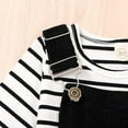 thumbnail image 6 of Happpy Town Baby Girls Outfit Suit 18M-4T Fall Winter Long Sleeve Stripe Top And Strap Dress Toddler Set, 6 of 7