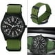 thumbnail image 5 of Reloj de cuarzo para hombre con correa de nailon, movimiento de cuarzo analógico para un estilo casual sencillo. Verde, 5 of 9