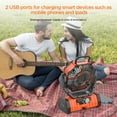 thumbnail image 3 of Camping Fan, 20000mAh Rechargeable Battery Operated Outdoor Tent Fan with LED Light & Foldable Hook, 4 Speeds with 270° Rotate Pivot for Camping, Barbecue, kitchen, Fishing, Construction(Orange), 3 of 7