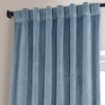 thumbnail image 5 of HPD Half Price Drapes Signature Copenhagen Blue Plush Velvet Blackout Curtains (1 Panel), 50W X 96L, 5 of 6